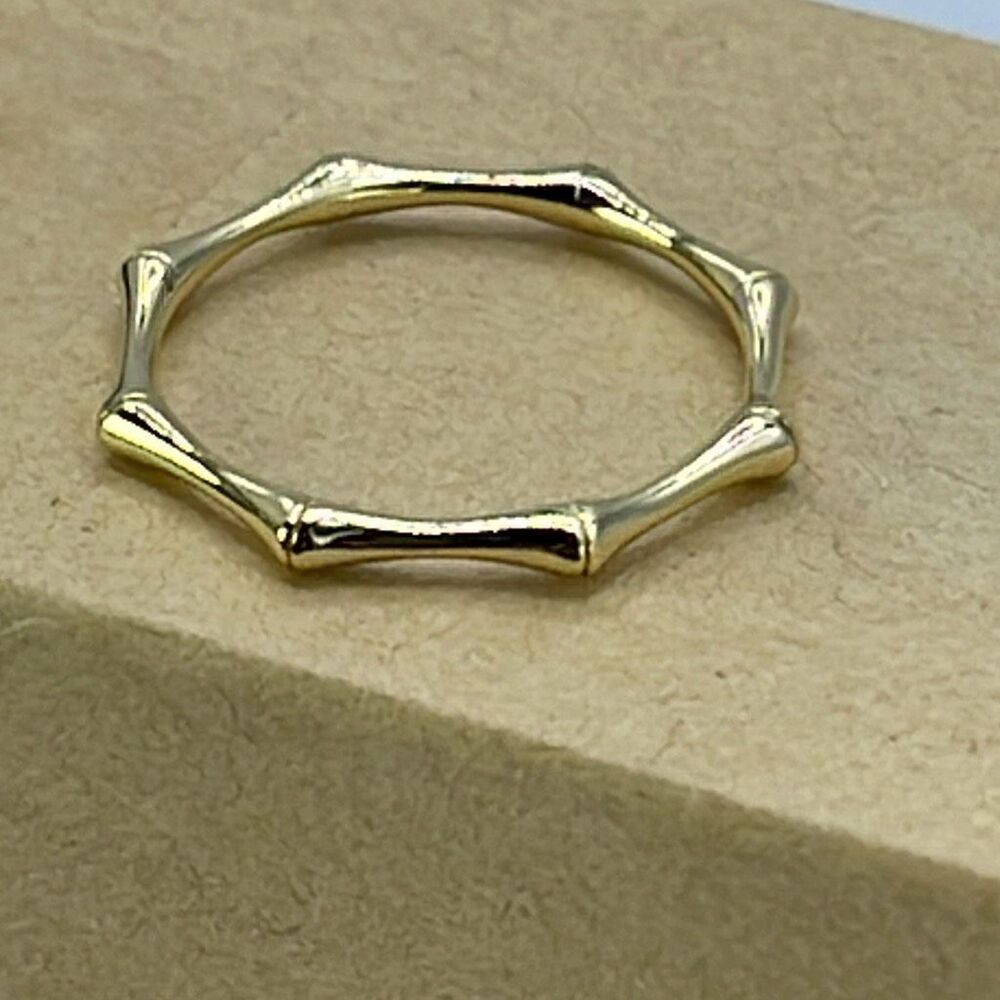 14K vermeil bamboo shaped size 8 ring